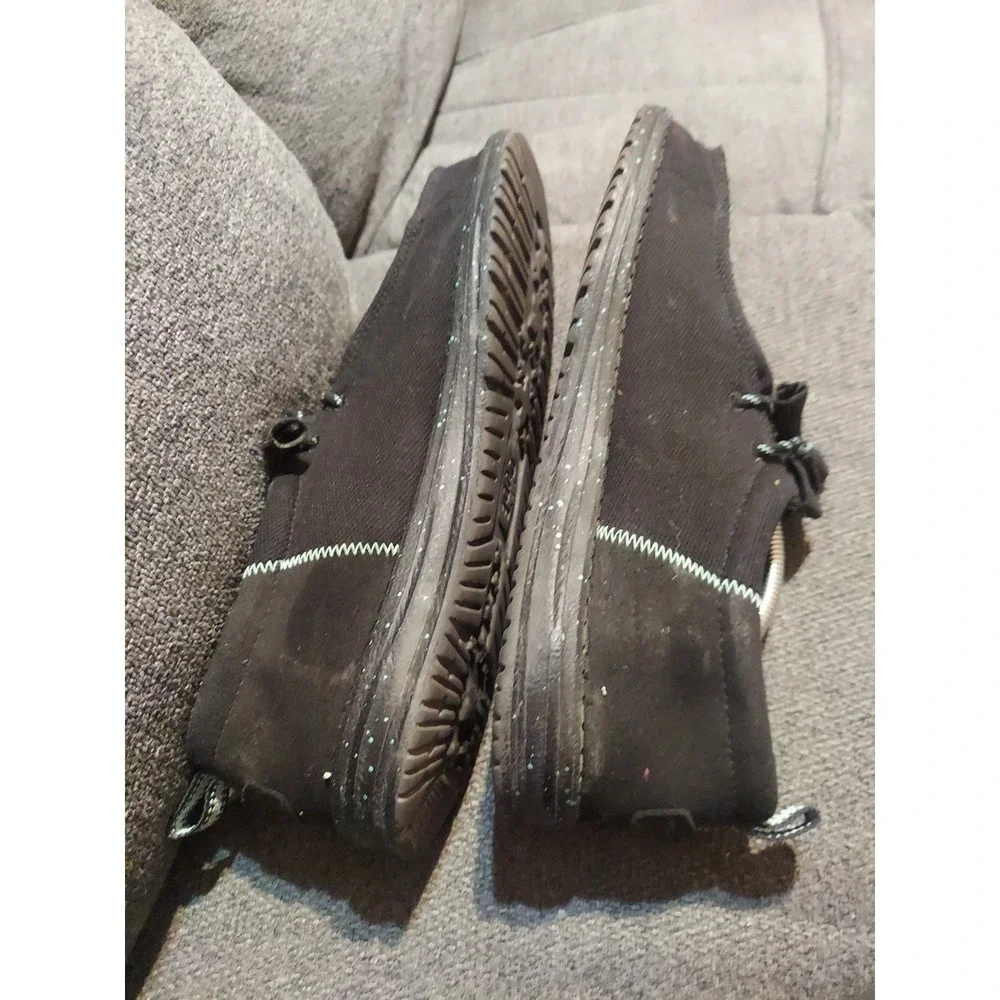 Hey Dude‎ Wally Sox Casual Loafer for Men, US Size 13 - Jet Black Aqua  Slip On